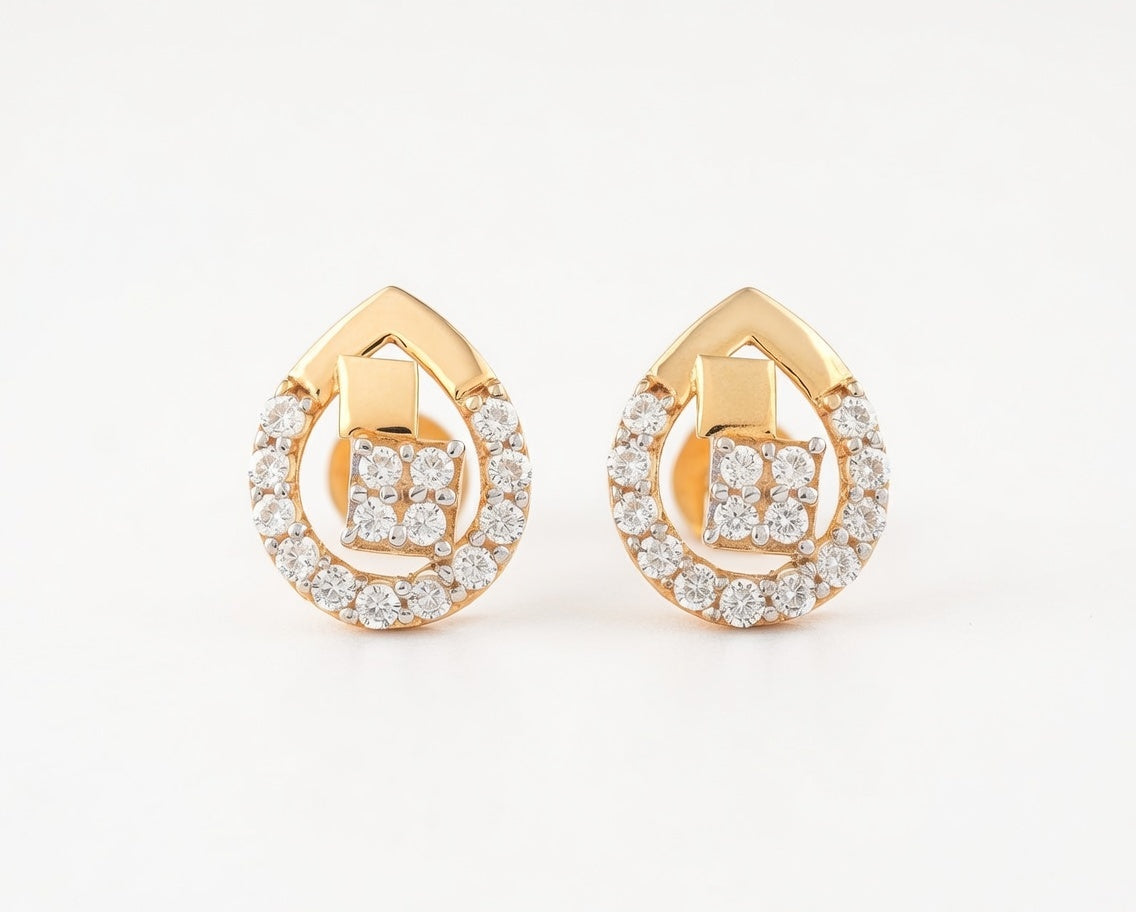 Flambeur B.I.S Hallmarked 18 KT CZ Gold Pendent Set