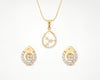 Flambeur B.I.S Hallmarked 18 KT CZ Gold Pendent Set