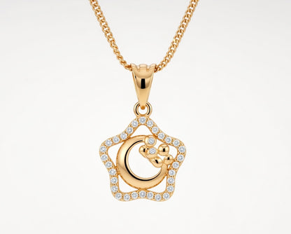 Flambeur B.I.S Hallmarked 18 KT CZ Gold Pendent Set