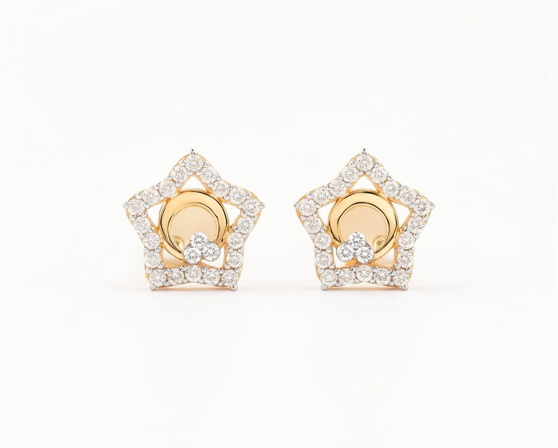 Flambeur B.I.S Hallmarked 18 KT CZ Gold Pendent Set