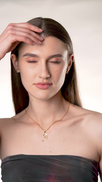 Flambeur B.I.S Hallmarked 18 KT CZ Gold Pendent Set