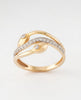 18K Gold CZ Curved Open Design Ring | Modern Cubic Zirconia Gold Ring