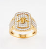 18K Gold Plated Om CZ Cluster Ring | Sacred Cubic Zirconia Statement Ring