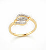 14kt Gold Triple Marquise Cluster Diamond Ring | Genuine Diamond Two-Tone Statement Ring