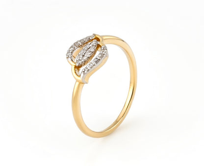 14kt Gold Triple Marquise Cluster Diamond Ring | Genuine Diamond Two-Tone Statement Ring