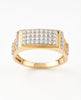 18K Gold CZ Rectangular Pavé Cluster Ring | Cubic Zirconia Statement Gold Ring